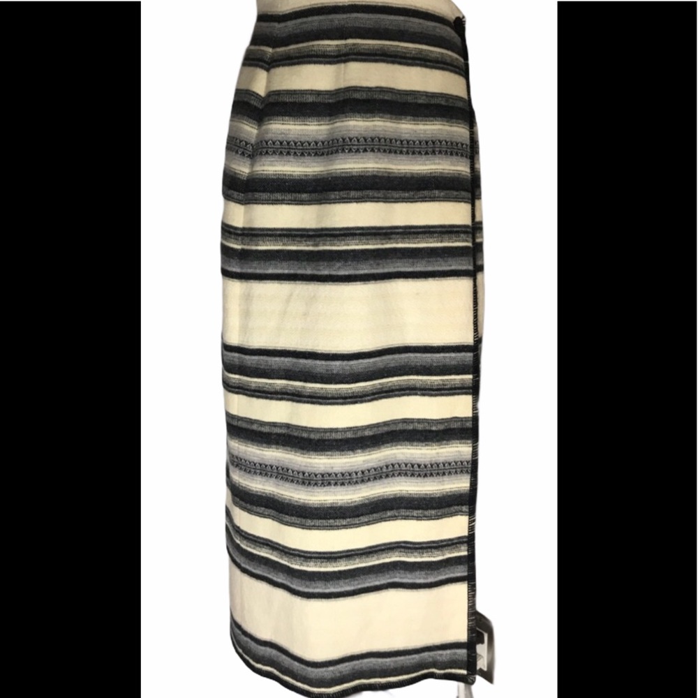 Bussing long wrap skirt native blanket feel